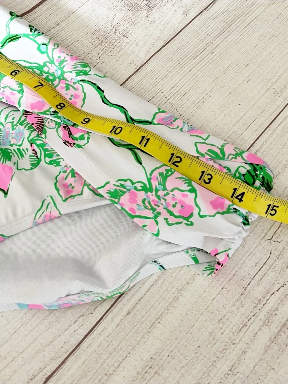 Lilly Pulitzer pink and green ruched front bikini bottoms